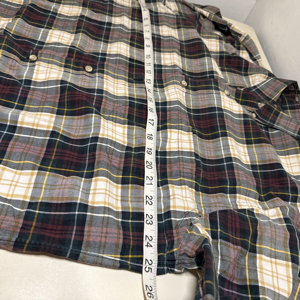 Vintage Viyella Men's Shirt Cotton Wool Made in Hong Kong Plaid Sz L W/ Flaw - Picture 6 of 11